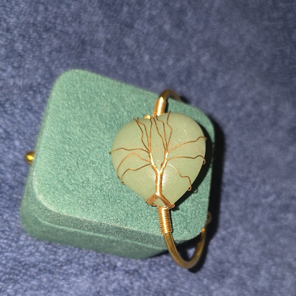 Opalite Wrapped In Gold Cuff Bracelet - Picture 4 of 4